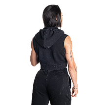 Спортивний жіночий кроп Better Bodies Acid Crop SL Hood Acid washed black XS, фото 4