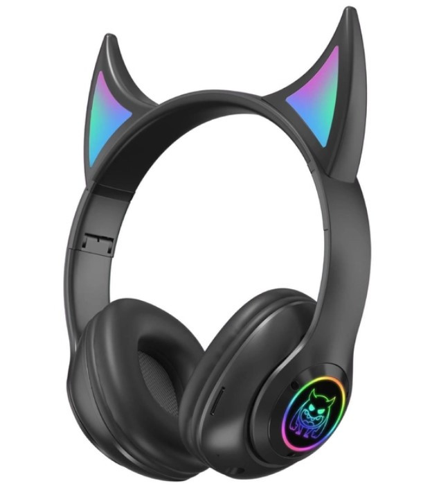 Бездротові аніме навушники з гострими вушками Bluetooth STN-25 з мікрофоном Чорний