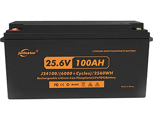 Акумуляторна батарея Jsdsolar J24100 LiFePO4 25.6 В 100 А*г з підтримкою Bluetooth та BMS