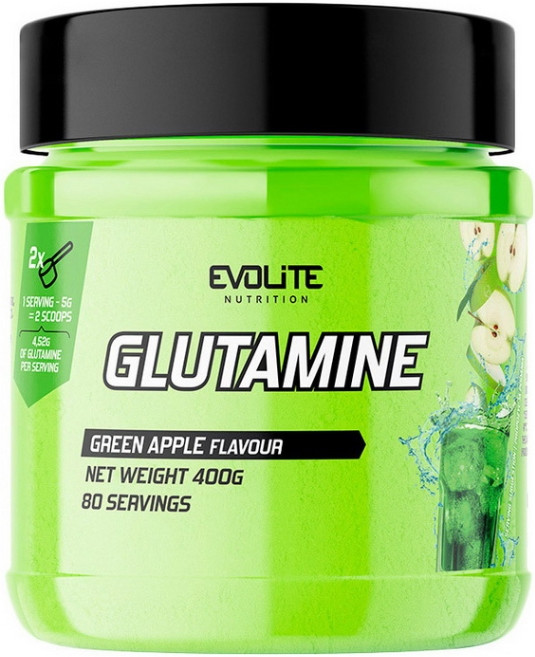 Глутамін Evolite Nutrition Glutamine 400г зелене яблуко