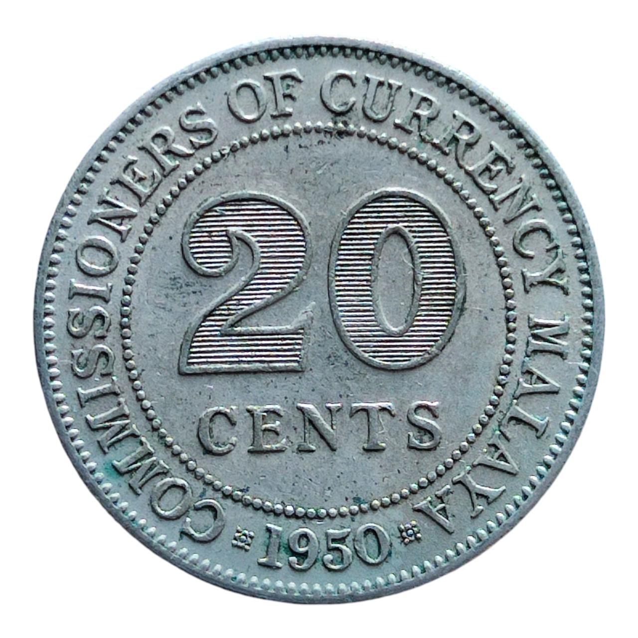 Малайя 20 центів, 1950