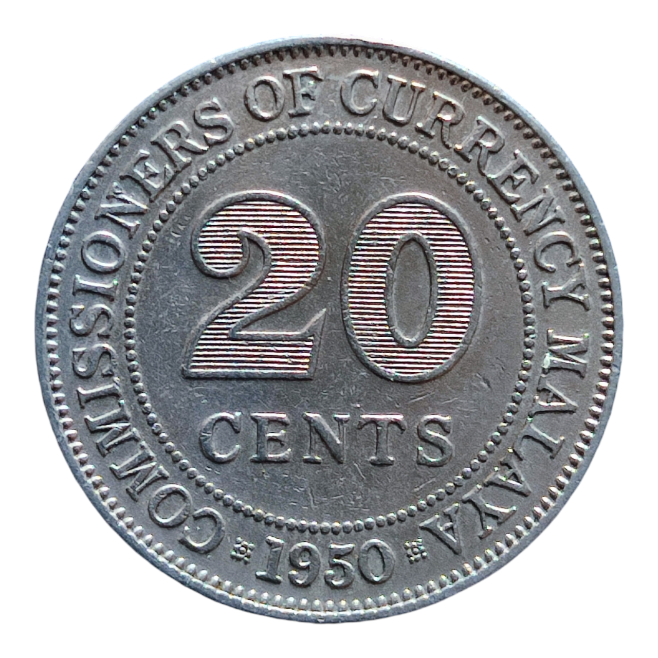 Малайя 20 центів, 1950, фото 1