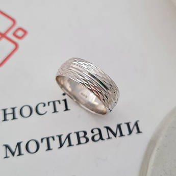 Обручка срібна з орнаментом європейка