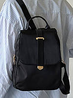 Женский маленький рюкзак,повседневный городской нейлоновый мини рюкзачек для девушек,однотонный черный