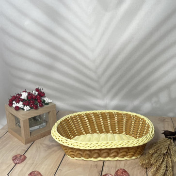 Кошик для хліба двокольоровий плетений 24х17х7см Helios 7308, фото 1