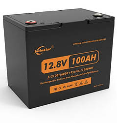 Акумуляторна батарея Jsdsolar J12100 LiFePO4 12.8 в 100 А·г з підтримкою Bluetooth та BMS