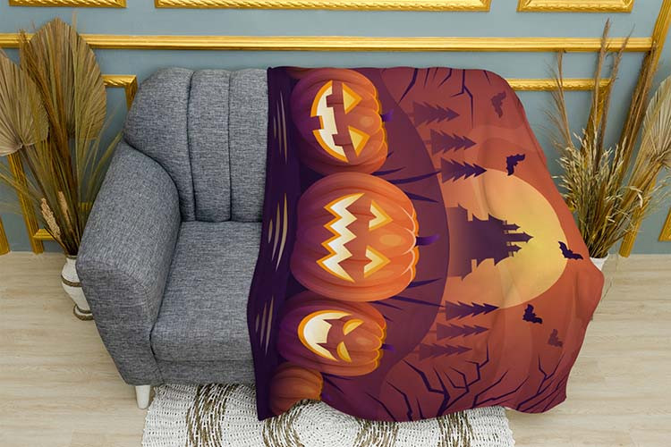 Плед «Хелловін. Pumpkins and Dark Night. Halloween»