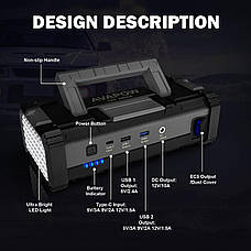 Пусковий пристрій Jump Starter для авто AVAPOW A68 (6000A) 88,80Wh/24000mAh, фото 6