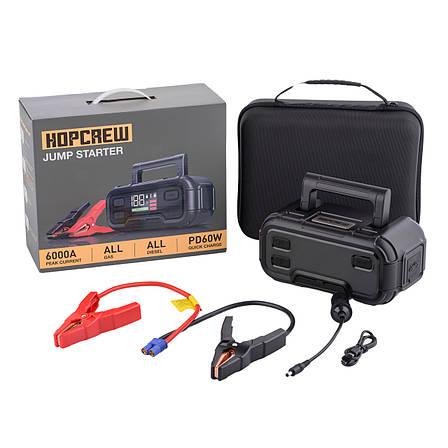 Пусковий пристрій Jump Starter для авто HOPCREW H6 (6000A) 118,40Wh/32000mAh, фото 1