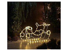 Новорічна 3D фігура Санки Melinera, 120 LED, таймер, гірлянда дюралайт Сані