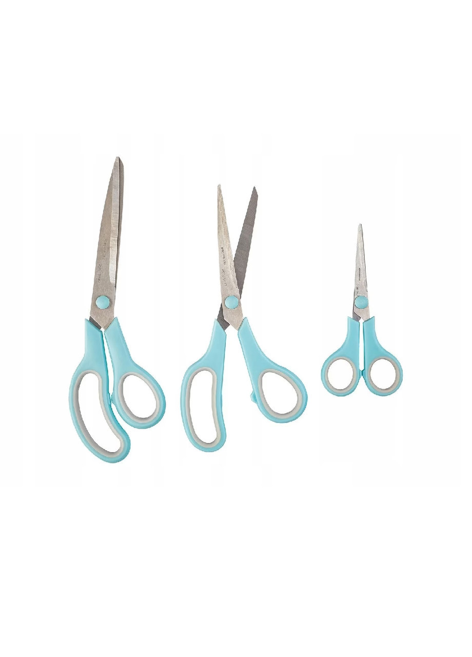 Ножиці побутові, канцелярські, швейні Crelando, набір 3 шт., нержавіюча сталь, фото 1