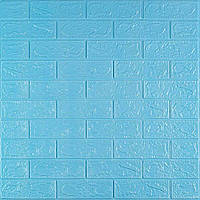 3D панель самоклеюча цегла Блакитна 700х770х3мм, (2-3) BV-0000573