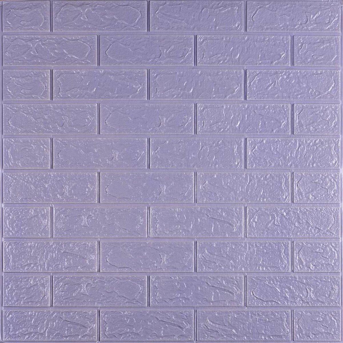Самоклеюча декоративна 3D панель цегла Світло-фіолетова 700x770x4мм, (15-3) BV-0000574, фото 1