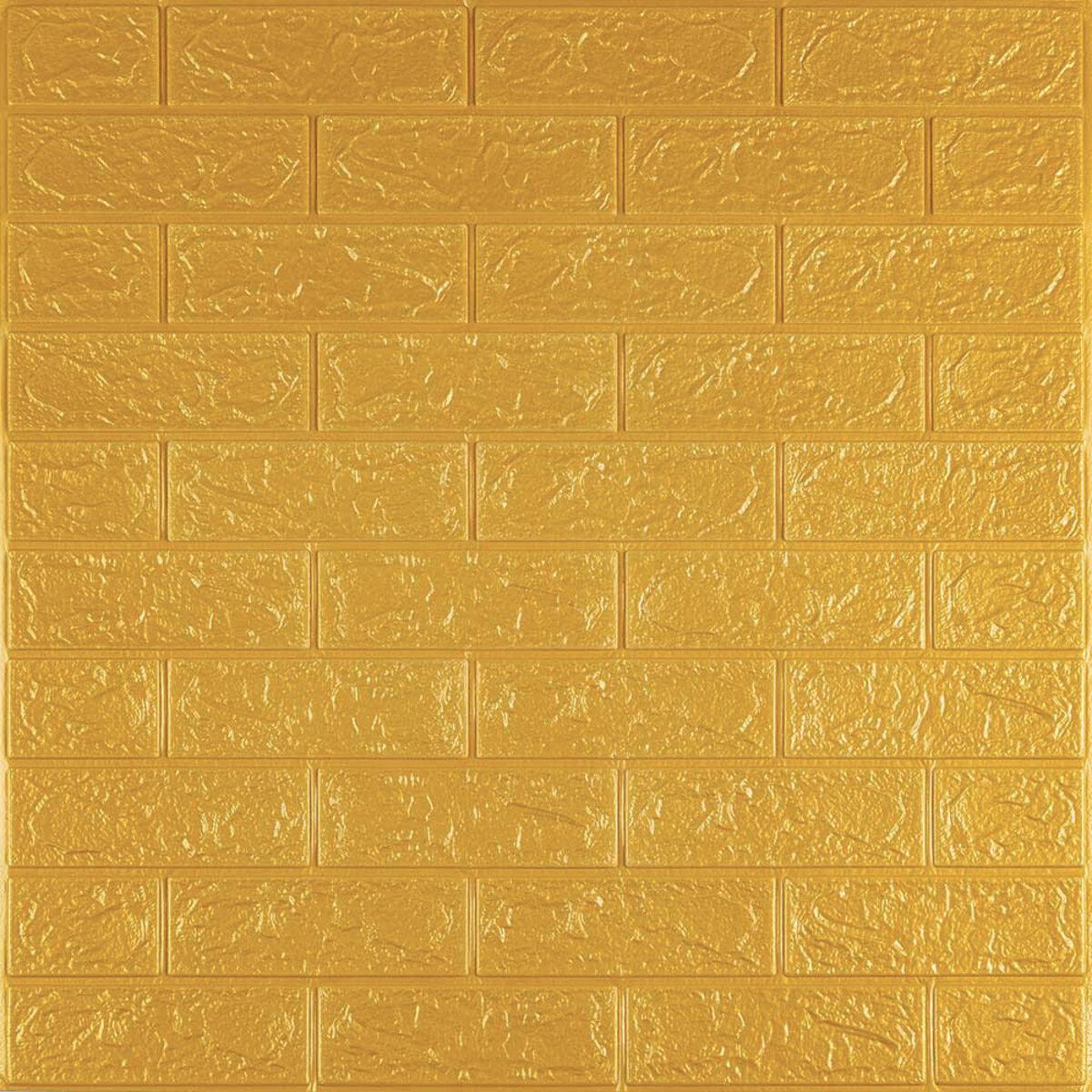 Самоклеюча декоративна 3D панель цегла Золота 700x770x3мм (011-3) SW-00000676