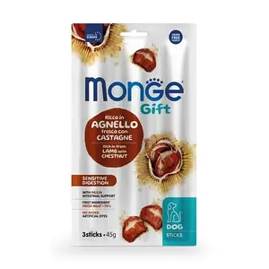 Ласощі для собак Monge (Монж) Gift Dog Sensitive digestion ягня з каштанами 45 гр 28 шт