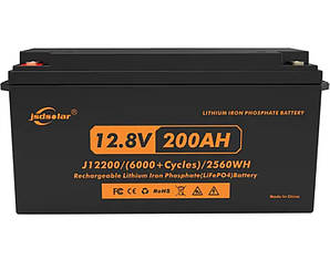 Аккумуляторная батарея Jsdsolar J12200 LiFePO4 12.8 В 200 А*ч с поддержкой Bluetooth и BMS