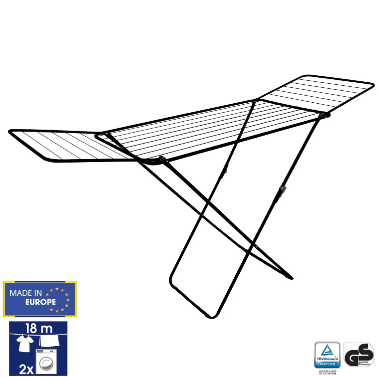Розкладна Сушарка для білизни підлогова домашня Casa Si Kolibri 18m Black (CS42191C06E) Австрія