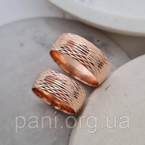 Обручки позолочені з орнаментом європейки пара, фото 1