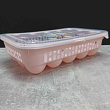 Лоток контейнер для зберігання яєць Akay Plastik 15 шт рожевий AK 680, фото 2