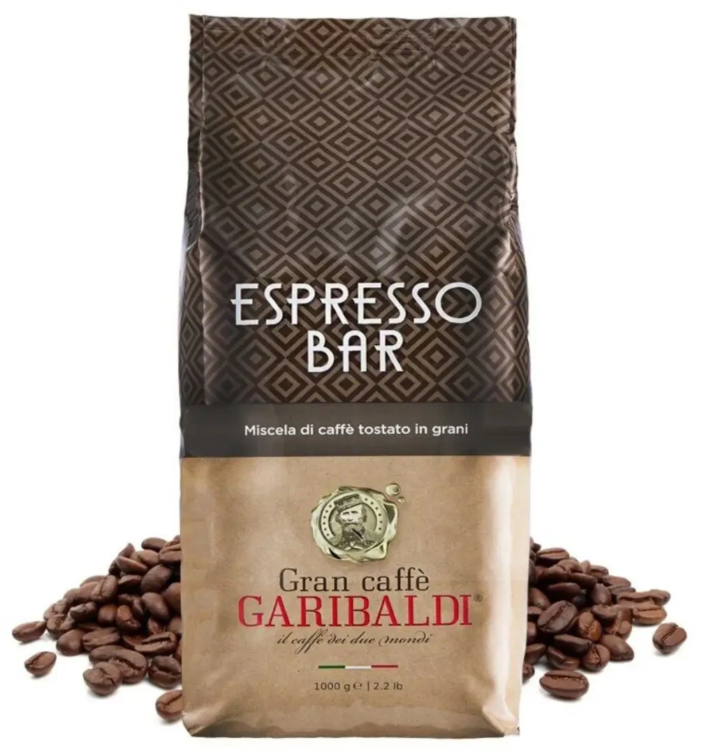 Кава в зернах Garibaldi Espresso Bar 1кг (10% арабіка, 90% робуста) Італія