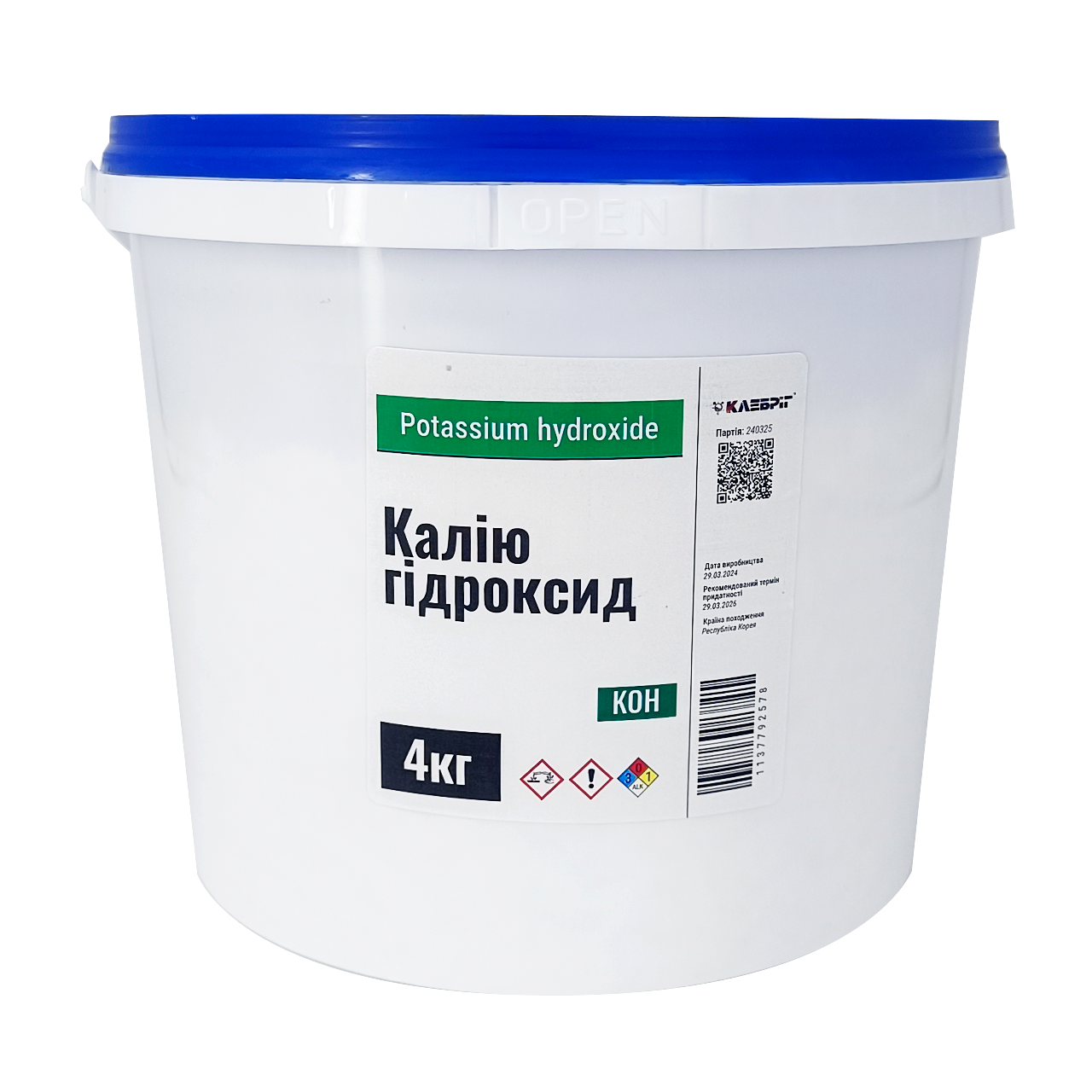 Гідроксид калію ТМ Клебріг 4кг КОН