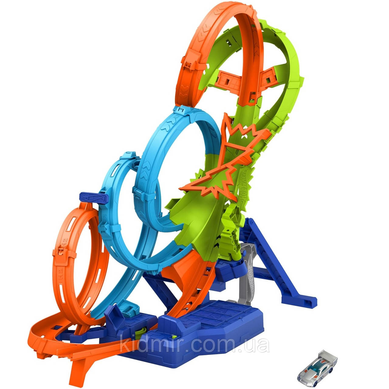 Автотрек Гот Вілс Божевільні віражі та петлі Hot Wheels 4 Loopings Crash Out HXR70