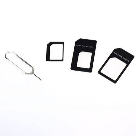 Nano, Micro Sim адаптер 4в1, перехідник Iphone 4 5, фото 3