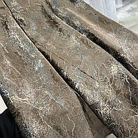 Готовий комплект Турецьких оксамитових штор блекаут на тасьмі із підхватами Розмір 150на280см Колір шоколад