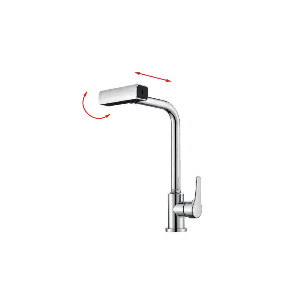 Змішувач для кухні CHAMPION MOZ-014 з висувною лійкою 4 режими з нерж. сталі (CH6518), фото 1