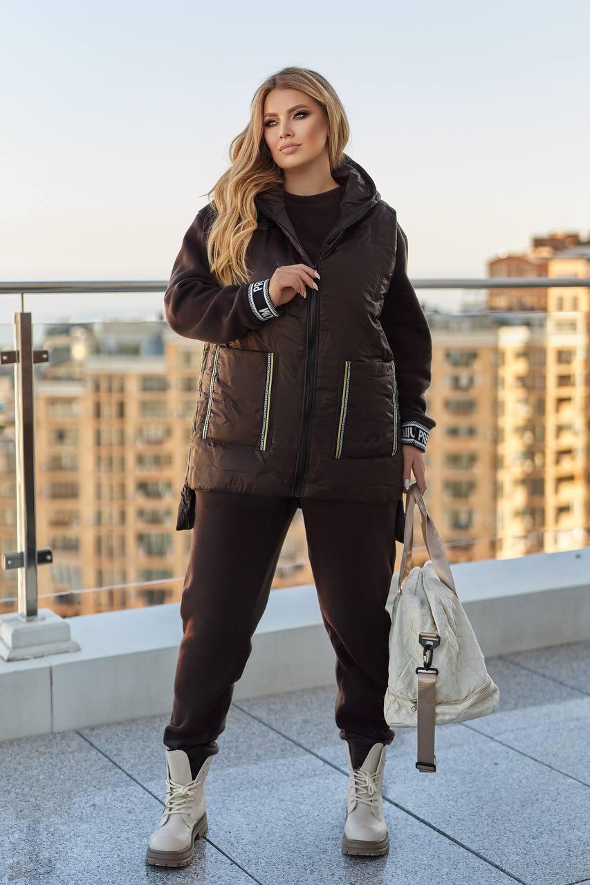 Костюм-трійка на флісі для пишних дам "Трьохнитка", фото 1