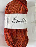 Купити пряжу Велюр Bambi baby колір теракот, фото 2