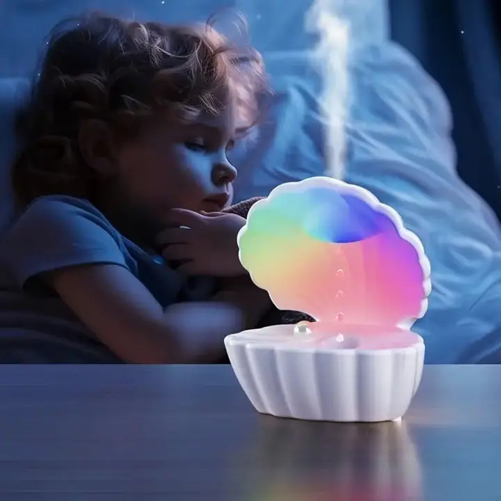 Зволожувач повітря мушля з перлиною Perl Light RGB