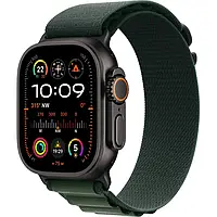 Apple Watch Ultra 2 GPS + Cellular 49mm Black Titan. Case w. Dark Green Alpine Loop - Medium (MX4R3)