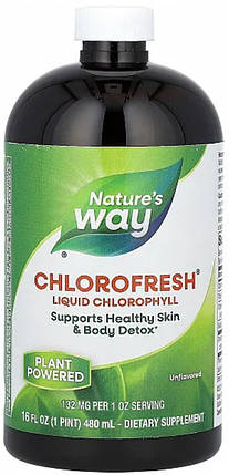 Хлорофіл Nature's Way Chlorofresh Chlorophyll Liquid Unflavored 473 ml Без смаку, фото 1