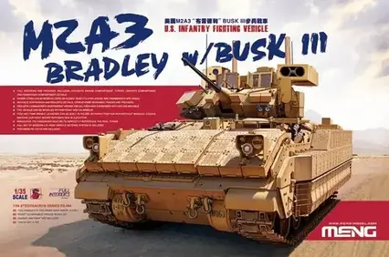 11/35 M2A3 Bradley with BUSK III американська БМП, збірна модель з інтер'єром 1/35 MENG SS-004., фото 1
