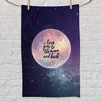 Рушник маленький 50х80 см з принтом I love you to the moon and back