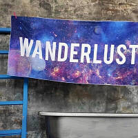 Рушник пляжний великий з принтом Wanderlust, 150х70 см