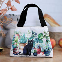 Термосумка Lunch bag Кіт і вазони