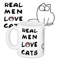 Чашка з принтом Real men love cats