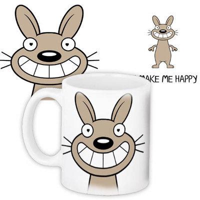 Чашка з принтом I make me happy