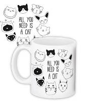 Чашка з принтом All you need is a cat