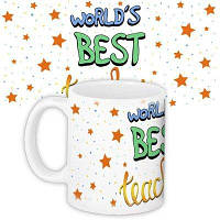 Чашка з принтом World best teacher