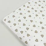 Фланель "Серця з контуром" кавового кольору на білому тлі, ширина 240 см № Ф-3390, фото 6