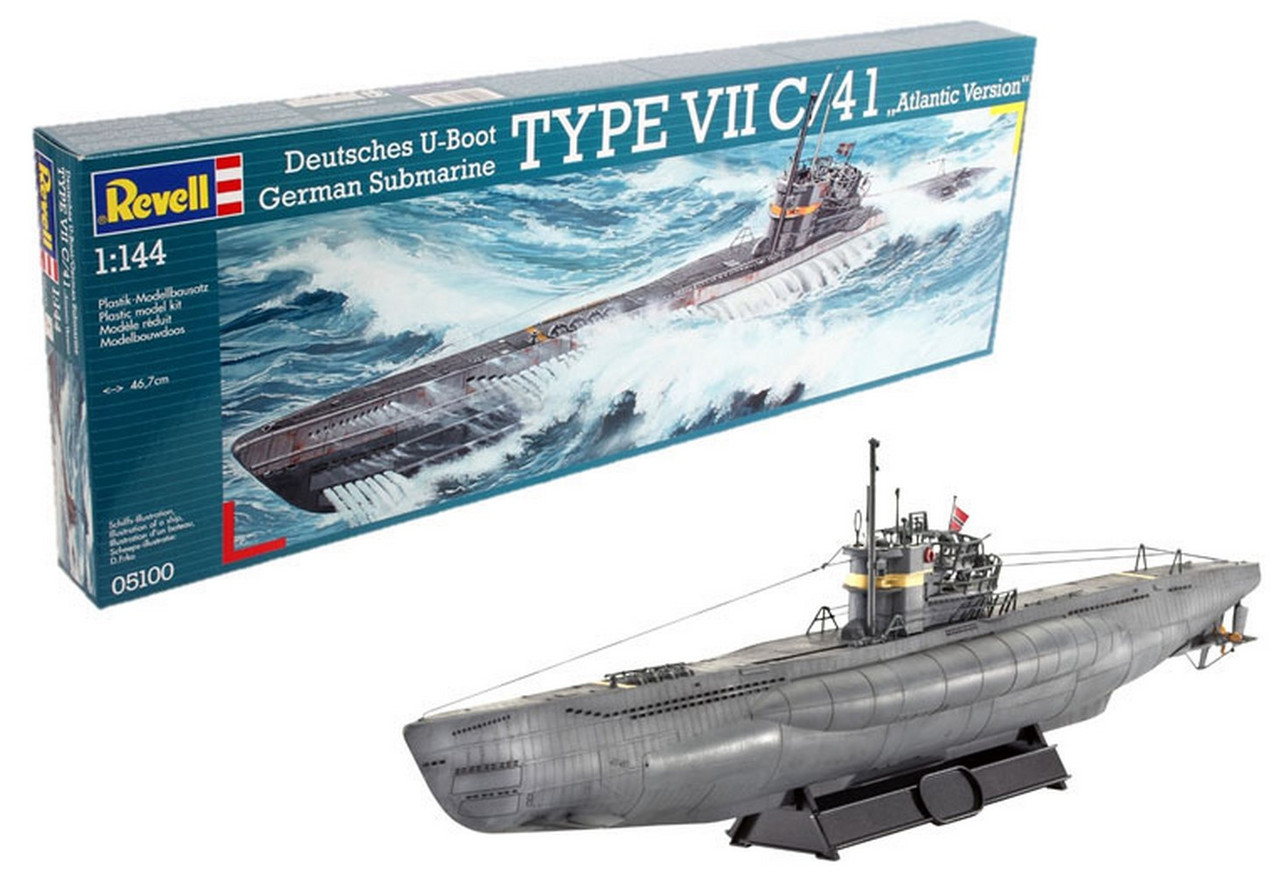 Збірна модель Revell Підводний човен Type VII C/41 рівень 4 масштаб 1:144 (RVL-05100)