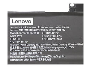 Оригінальна батарея для ноутбука Lenovo ThinkPad X1 Yoga 4th 5th Gen X1 Carbon 7th 8th Gen - L18M4P72, фото 5