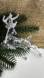 Підвіска олень стоїть на задніх лапах, роги в глітері, 12 х 13см, прозорий за 1 шт 10833, фото 2