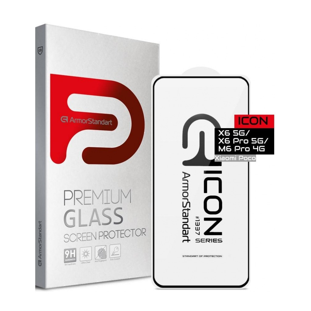 Захисне скло ArmorStandart Icon для Xiaomi Poco X6 5G/Poco X6 Pro 5G/M6 Pro 4G Black (ARM73496)