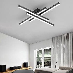 Сучасна чорна Led-люстра YDH220505-4BK, освітлення до 18 м²