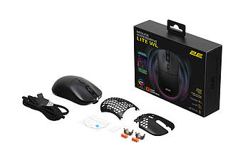 Миша ігрова з підсвіткою 2E Gaming HyperDrive Lite WL RGB чорна