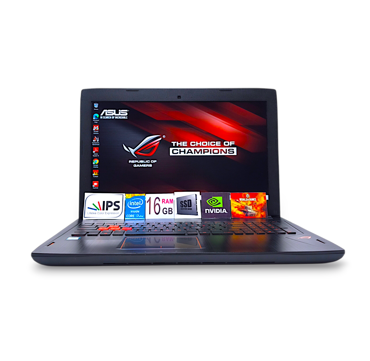 Ноутбук Asus ROG Strix 15.6 FHD IPS Core i7-6700HQ 16GB Ram  SSD256GB+1TB HDD Nvidia GTX 1060 6GB